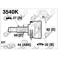 3540K GLO Шарнирный комплект, приводной вал