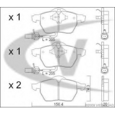 V10-8146 VEMO/VAICO Комплект тормозных колодок, дисковый тормоз