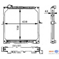 8MK 376 721-321 HELLA Радиатор, охлаждение двигателя