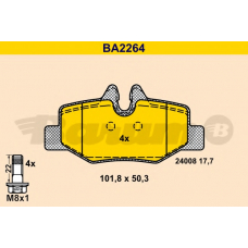 BA2264 BARUM Комплект тормозных колодок, дисковый тормоз