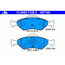 13.0460-7148.2 ATE Комплект тормозных колодок, дисковый тормоз