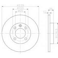 8DD 355 100-121 HELLA PAGID Тормозной диск