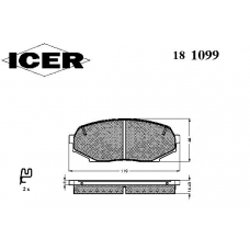 181099 ICER Комплект тормозных колодок, дисковый тормоз