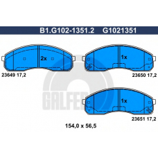 B1.G102-1351.2 GALFER Комплект тормозных колодок, дисковый тормоз