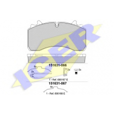 151631-067 ICER Комплект тормозных колодок, дисковый тормоз