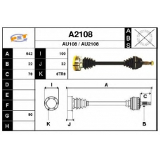 A2108 SNRA Приводной вал