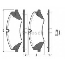 0 986 TB3 098 BOSCH Комплект тормозных колодок, дисковый тормоз