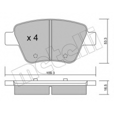 22-0889-0 METELLI Комплект тормозных колодок, дисковый тормоз