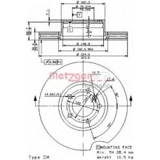 24992 V METZGER Тормозной диск