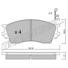 489.0 TRUSTING Комплект тормозных колодок, дисковый тормоз