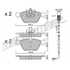 573.3W TRUSTING Комплект тормозных колодок, дисковый тормоз