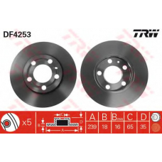 DF4253 TRW Тормозной диск