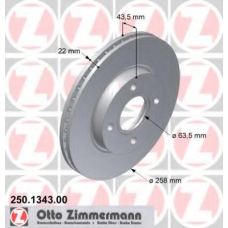 250.1343.00 ZIMMERMANN Тормозной диск