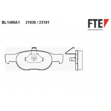 BL1406A1 FTE Комплект тормозных колодок, дисковый тормоз