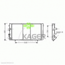 31-0974 KAGER Радиатор, охлаждение двигателя