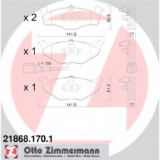 21868.170.1 ZIMMERMANN Комплект тормозных колодок, дисковый тормоз