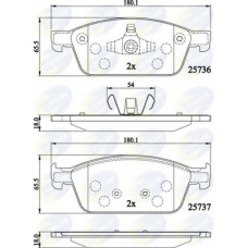 CBP02196 COMLINE Комплект тормозных колодок, дисковый тормоз