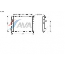 RT2268 AVA Радиатор, охлаждение двигателя