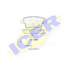 181968 ICER Комплект тормозных колодок, дисковый тормоз