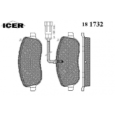 181732 ICER Комплект тормозных колодок, дисковый тормоз