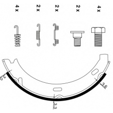 8DA 355 050-441 HELLA PAGID Комплект тормозных колодок, стояночная тормозная с