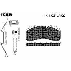151641-066 ICER Комплект тормозных колодок, дисковый тормоз