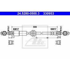 24.5280-0500.3 ATE Тормозной шланг