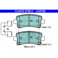 13.0470-2758.2 ATE Комплект тормозных колодок, дисковый тормоз