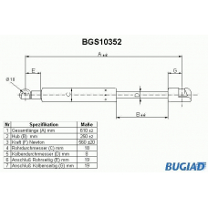 BGS10352 BUGIAD Газовая пружина, крышка багажник