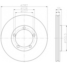 8DD 355 101-521 HELLA Тормозной диск