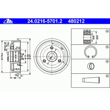 24.0216-5701.2 ATE Тормозной барабан