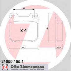 21050.155.1 ZIMMERMANN Комплект тормозных колодок, дисковый тормоз