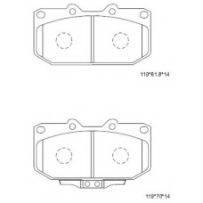 KD3705 ASIMCO Комплект тормозных колодок, дисковый тормоз