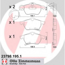 23798.195.1 ZIMMERMANN Комплект тормозных колодок, дисковый тормоз