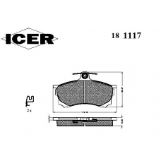 181117 ICER Комплект тормозных колодок, дисковый тормоз