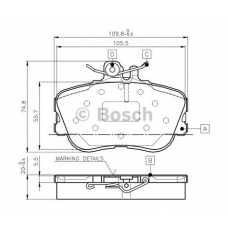 0 986 TB2 699 BOSCH Комплект тормозных колодок, дисковый тормоз