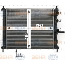 8MK 376 900-094 HELLA Радиатор, охлаждение двигателя