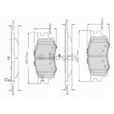 F 03B 150 160 BOSCH Комплект тормозных колодок, дисковый тормоз