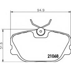 8DB 355 017-761 HELLA Комплект тормозных колодок, дисковый тормоз