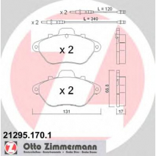 21295.170.1 ZIMMERMANN Комплект тормозных колодок, дисковый тормоз