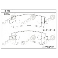 KD1773 ASIMCO Комплект тормозных колодок, дисковый тормоз