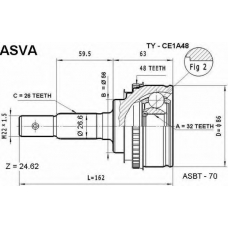 TY-CE1A48 ASVA Шарнирный комплект, приводной вал