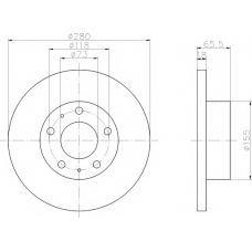 8DD 355 104-391 HELLA PAGID Тормозной диск