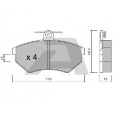 BPVW-1003 AISIN Комплект тормозных колодок, дисковый тормоз