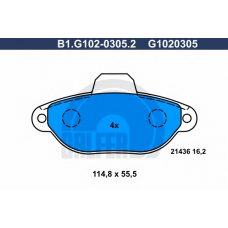 B1.G102-0305.2 GALFER Комплект тормозных колодок, дисковый тормоз