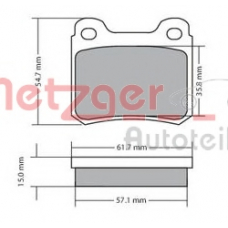 1170112 METZGER Комплект тормозных колодок, дисковый тормоз