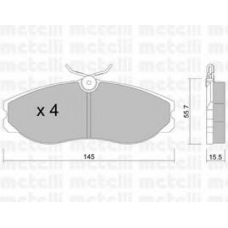 22-0198-0 METELLI Комплект тормозных колодок, дисковый тормоз
