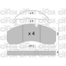 822-594-0 CIFAM Комплект тормозных колодок, дисковый тормоз