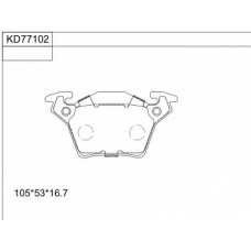 KD77102 ASIMCO Комплект тормозных колодок, дисковый тормоз