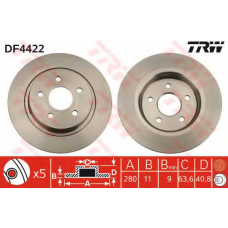 DF4422 TRW Тормозной диск